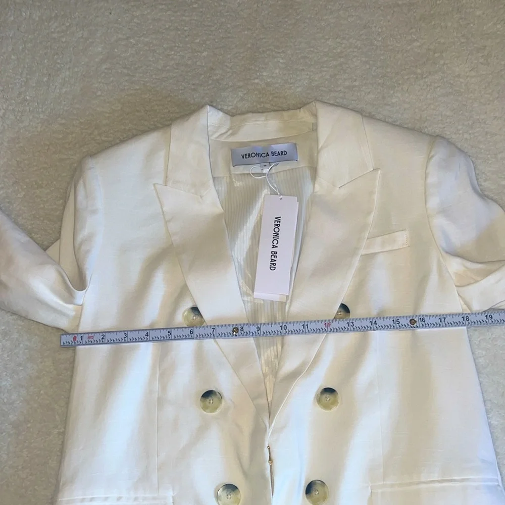 Veronica Beard Bexley Stretch-Linen Dickey Jacket - Size 10 - Picture 3 of 13